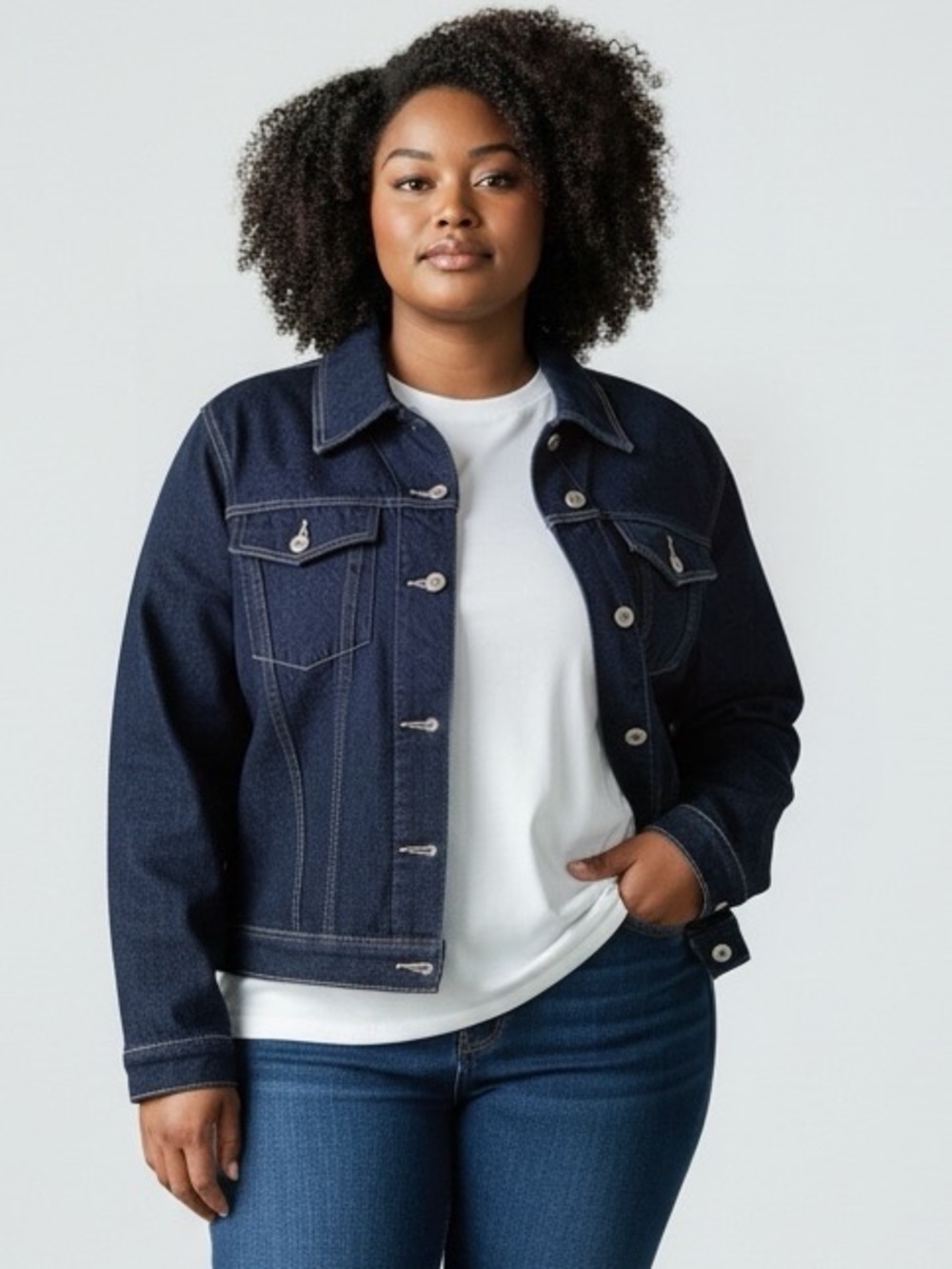 Venezia Jeans Clothing Co Dark Denim Trucker Jacket - Size 26/28
